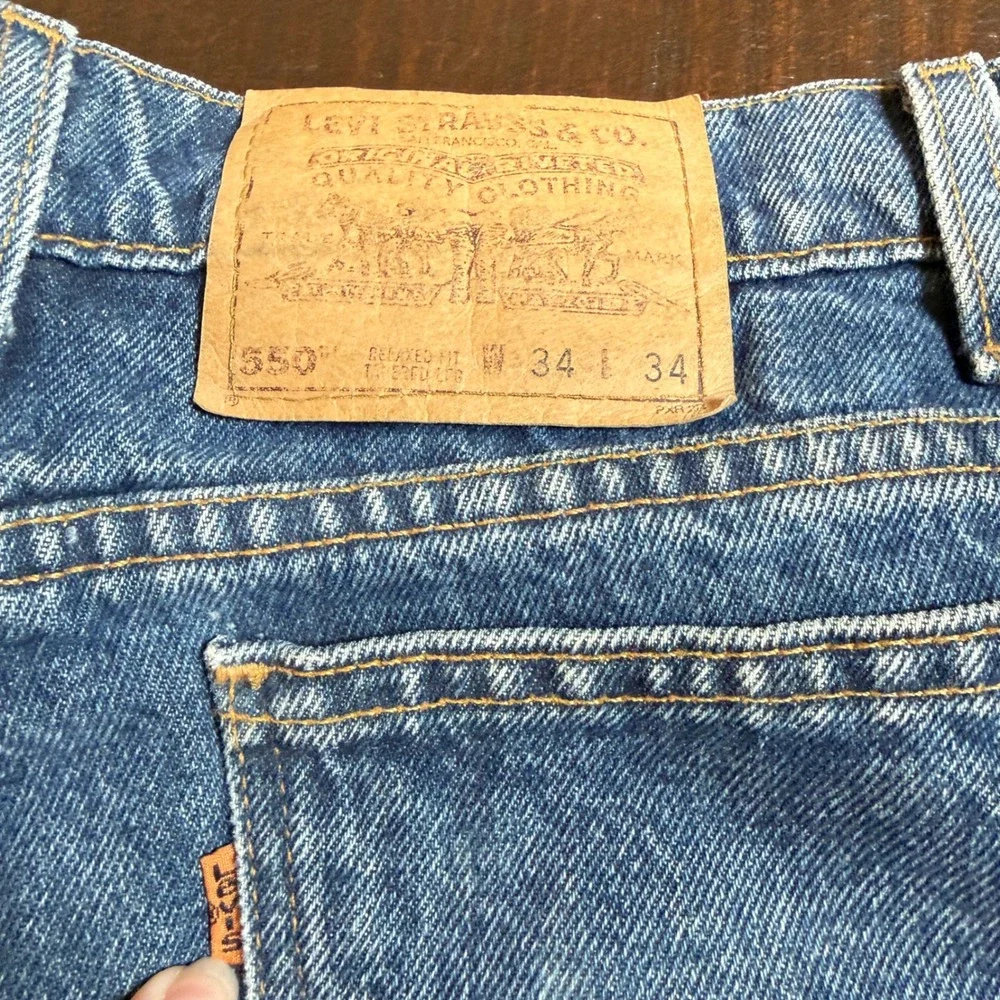 Levi's 550 Orange Tab USA Made 90s Jeans Mens 34x34 Relaxed Fit Tapered Leg VTG
